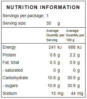Beet 'N' Apple-Nutrition Panel Calculator